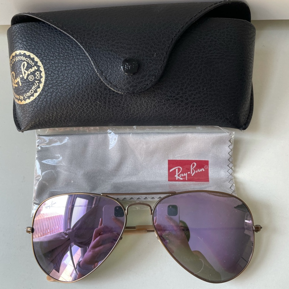 Ray Bans- Purple mirrored aviators
